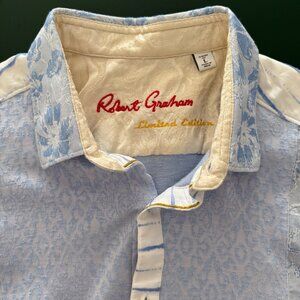 Robert Graham Limited Edition light blue patterned button down size L